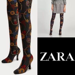 thigh high printed boots